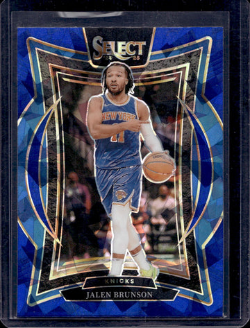 2024-25 Panini Select #42 Jalen Brunson Blue Cracked Ice Prizm