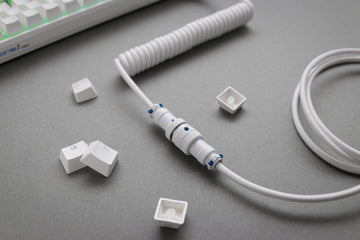 Ducky Heaven White Premicord Custom USB Cable w/ Coil