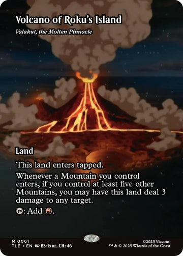 Volcano of Roku's Island - Valakut, the Molten Pinnacle (Borderless) [TLE] - Near Mint