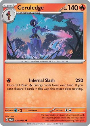 Ceruledge 20 Me02 Phantasmal Flames Reverse Holofoil
