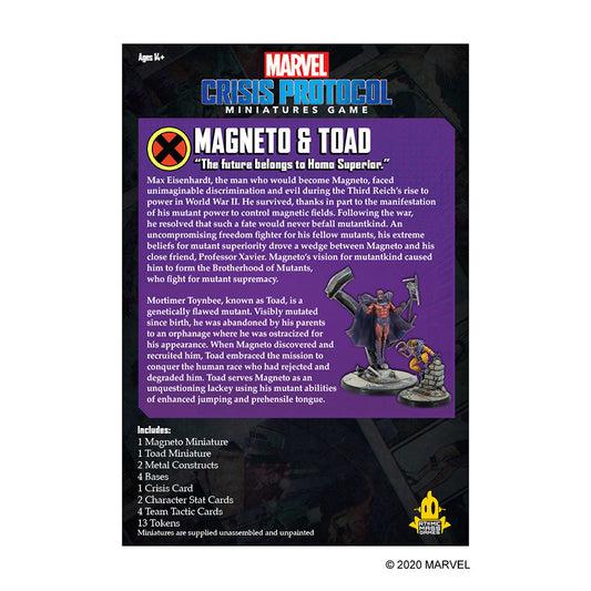 Marvel Crisis Protocol : Magneto and Toad