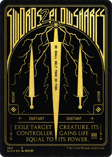 Swords to Plowshares (SLD-364) - Secret Lair Drop Etched Foil