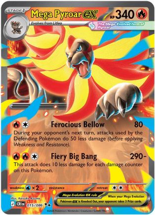 Mega Pyroar ex (15/086) - ME04 Chaos Rising Holofoil