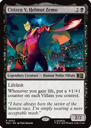 Citizen V, Helmut Zemo - Commander: Marvel Super Heroes Foil