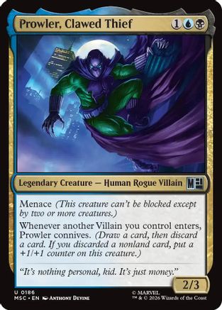 Prowler, Clawed Thief (Surge Foil) - Commander: Marvel Super Heroes Foil