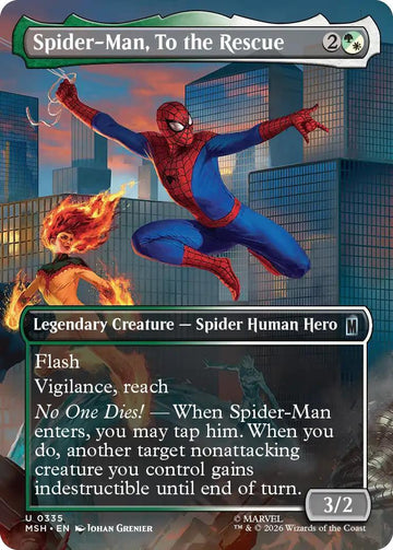 Spider-Man, To the Rescue [335] [Borderless] [Scene] [Marvel Super Heroes] [Non-Foil]
