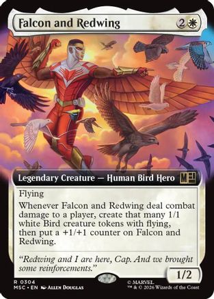 Falcon and Redwing (Extended Art) - Commander: Marvel Super Heroes