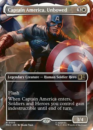 Captain America, Unbowed (Borderless) - Commander: Marvel Super Heroes Foil