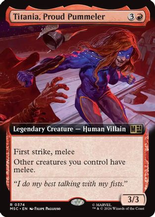Titania, Proud Pummeler (Extended Art) - Commander: Marvel Super Heroes Foil