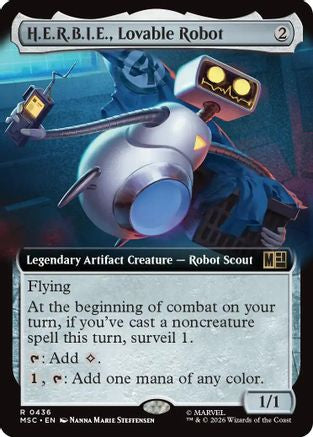 H.E.R.B.I.E., Lovable Robot (Extended Art) - Commander: Marvel Super Heroes Foil