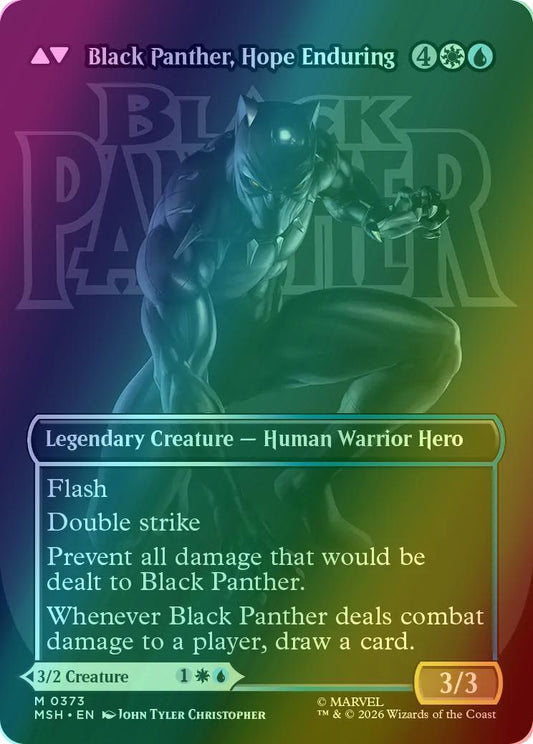 King T'Challa // Black Panther, Hope Enduring [373] [Borderless] [Logo] [Marvel Super Heroes] [Foil]