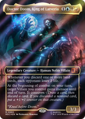 Doctor Doom, King of Latveria [880] [Borderless] [Marvel Super Heroes: Commander] [Surge Foil]