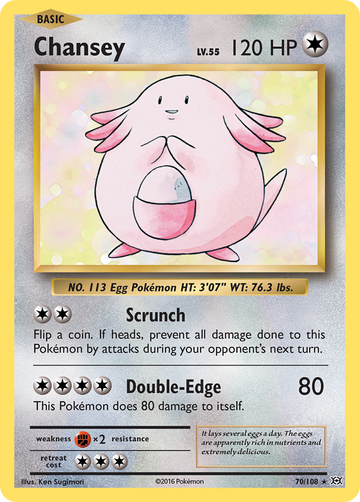 Chansey 70 108 Evolutions Reverse Holofoil