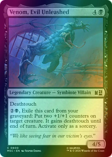 Venom, Evil Unleashed [800] [Jumpstart] [Marvel Super Heroes: Commander] [Foil]