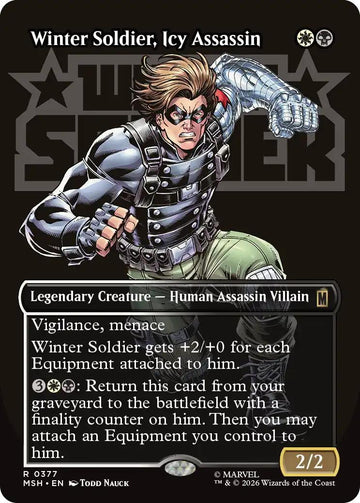 Winter Soldier, Icy Assassin [377] [Borderless] [Logo] [Marvel Super Heroes] [Non-Foil]