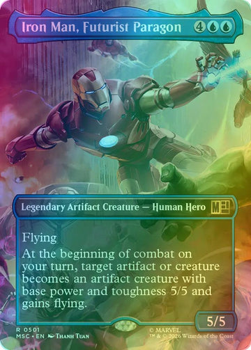 Iron Man, Futurist Paragon [501] [Borderless] [Scene] [Marvel Super Heroes: Commander] [Foil]