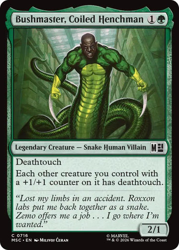 Bushmaster, Coiled Henchman [716] [Jumpstart] [Marvel Super Heroes: Commander] [Non-Foil]