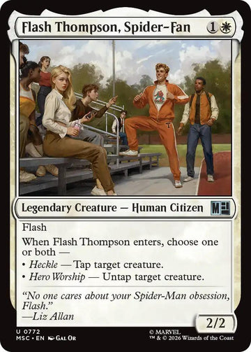 Flash Thompson, Spider-Fan [772] [Jumpstart] [Marvel Super Heroes: Commander] [Non-Foil]