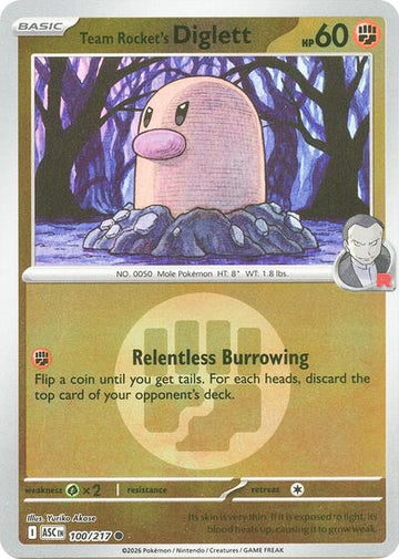 Team Rocket's Diglett - Energy Symbol Pattern - 100/217 - Common [me025-100] [Reverse Holo]