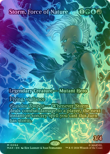 Storm, Force of Nature [94] [Borderless] [Source Material] [Marvel Universe] [Foil]