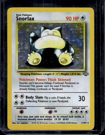 1999 Pokémon Jungle Snorlax 11/64 Holo Rare