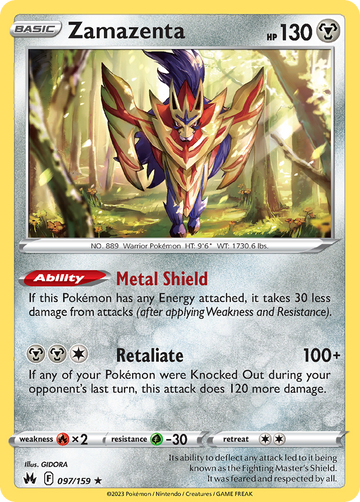 Zamazenta 97 159 Crown Zenith Holofoil