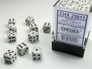 Chessex Speckled 12mm d6 Arctic Camo Dice Block (36 dice)