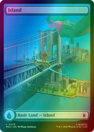 Island [279] [Full Art] [City Chaos] [Marvel Super Heroes] [Foil]