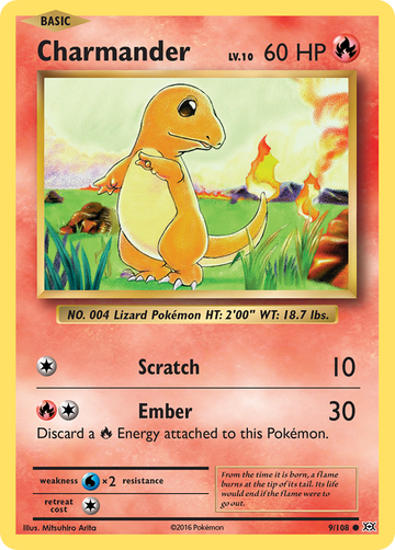 Charmander 9 108 Evolutions Reverse Holofoil