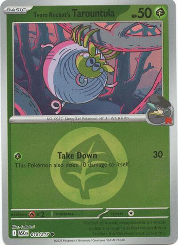 Team Rocket's Tarountula - Energy Symbol Pattern - 018/217 - Common [me025-018] [Reverse Holo]