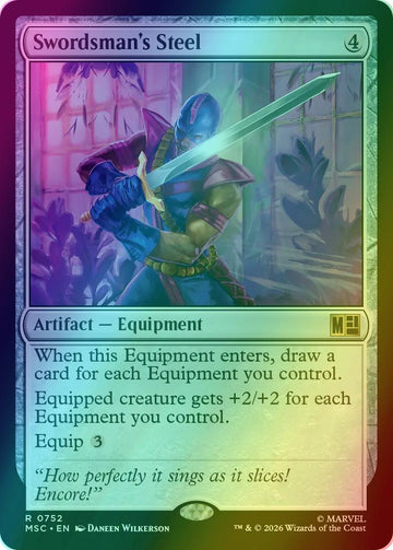 Swordsman's Steel [752] [Jumpstart] [Marvel Super Heroes: Commander] [Foil]