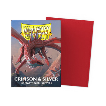 Supplies: Dragon Shield Sleeves - Standard - Dual Matte Crimson & Silver