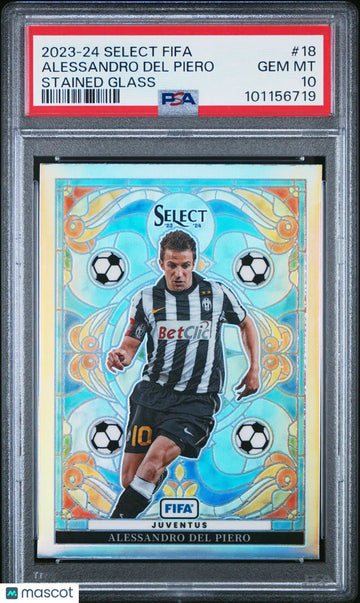 Alessandro Del Piero PSA 10 2023-24 23-24 Panini Select FIFA Stained Glass POP 2