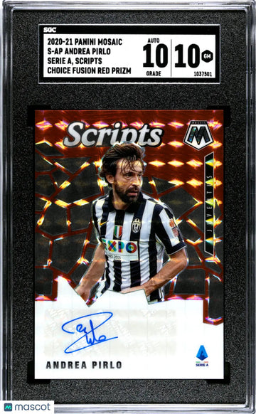 Andrea Pirlo Choice Auto Fusion Red Prizm SGC 10 Auto 10 2020 Mosaic Serie A