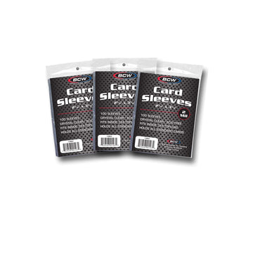 BCW Standard Card Sleeves - 2-5/8" x 3-5/8" - 3 Packs (300 Total)|Trading Card Sleeves for Baseball, Basketball, Football, Hockey, Pokemon, MTG, etc