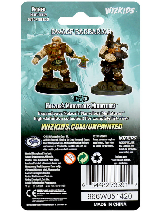 Dungeons & Dragons: Nolzur's Marvelous Unpainted Miniatures - W06 Dwarf Male Barbarian