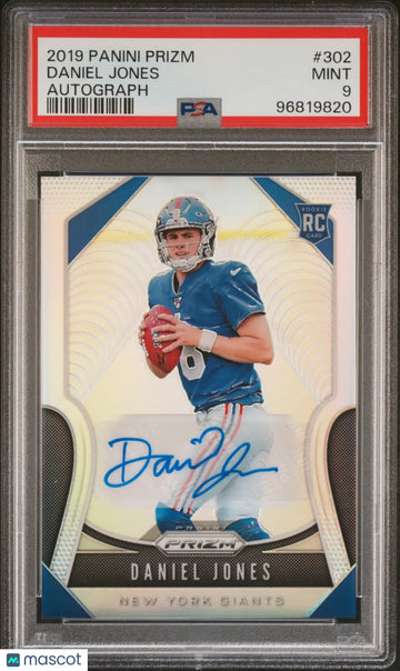 Daniel Jones PSA 9 RC Auto Rookie Autograph 2019 Panini Prizm Silver