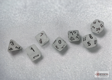 Chessex: Frosted Clear/Black 7-Die Set