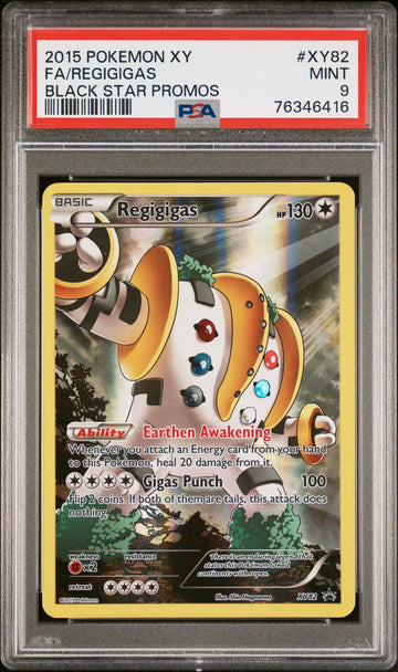 2015 POKEMON XY BLACK STAR PROMOS #XY82 FA/REGIGIGAS BLACK STAR PROMOS PSA 9