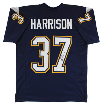 Rodney Harrison Authentic Signed Navy Blue Pro Style Jersey BAS Witnessed