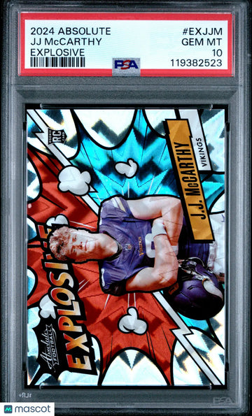 JJ McCarthy Explosive 2024 Absolute PSA 10 RC Rookie SP SSP