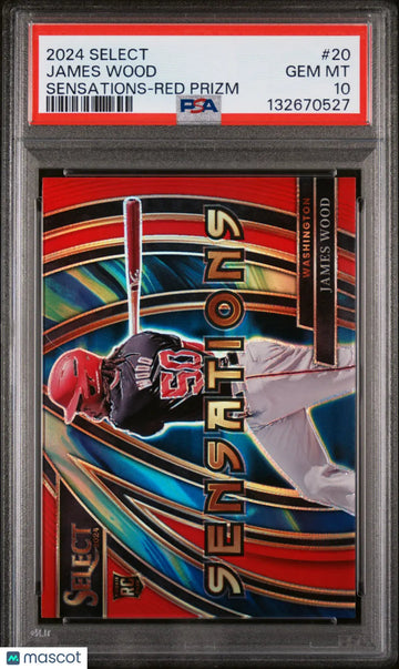 James Wood PSA 10 RC /99 Rookie Prizm Sensations Red 2024
