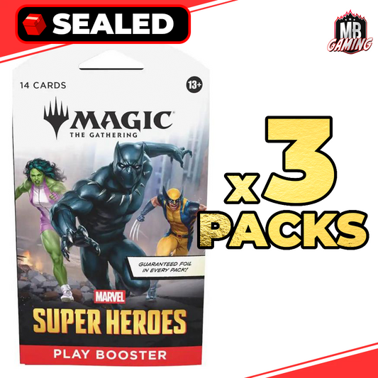 Magic The Gathering: Marvel Super Heroes Sleeved Play Booster Pack (x3)