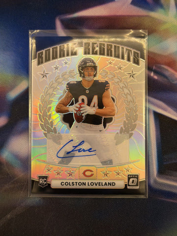 2025 NFL Panini Donruss Optic - Colston Loveland Rookie Recruits Auto Limited to /199 - Bears - Raw Ungraded Card