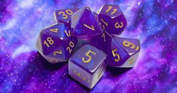 Chessex Borealis Polyhedral Royal Purple/Gold Luminary 7-Die Set