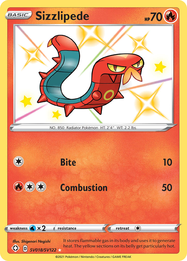 Sizzlipede Sv018 122 Shiny Vault Holofoil