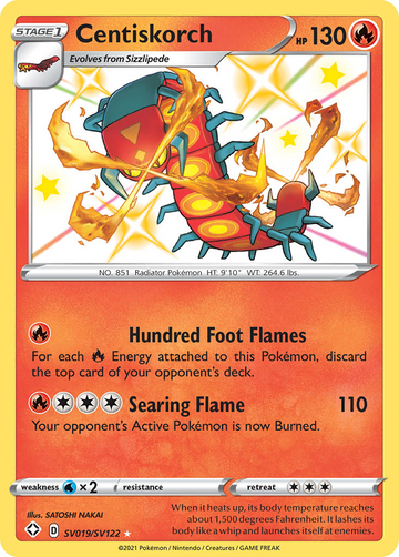Centiskorch Sv019 122 Shiny Vault Holofoil