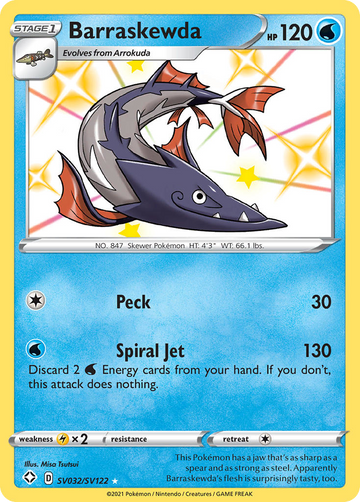 Barraskewda Sv032 122 Shiny Vault Holofoil