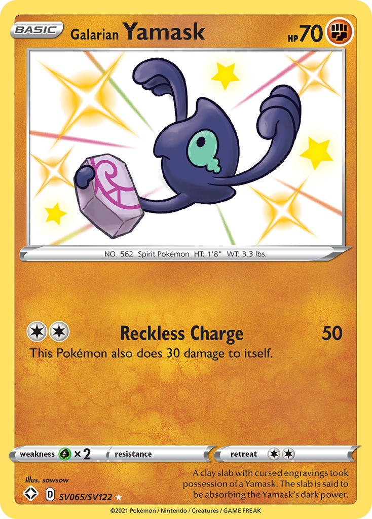 Galarian Yamask Sv065 122 Shiny Vault Holofoil