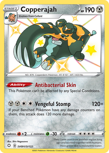 Copperajah Sv091 122 Shiny Vault Holofoil